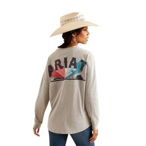 Ariat Long Sleeve Heavy Long Sleeve Shirt Heather Gray Comfortcore Women Large